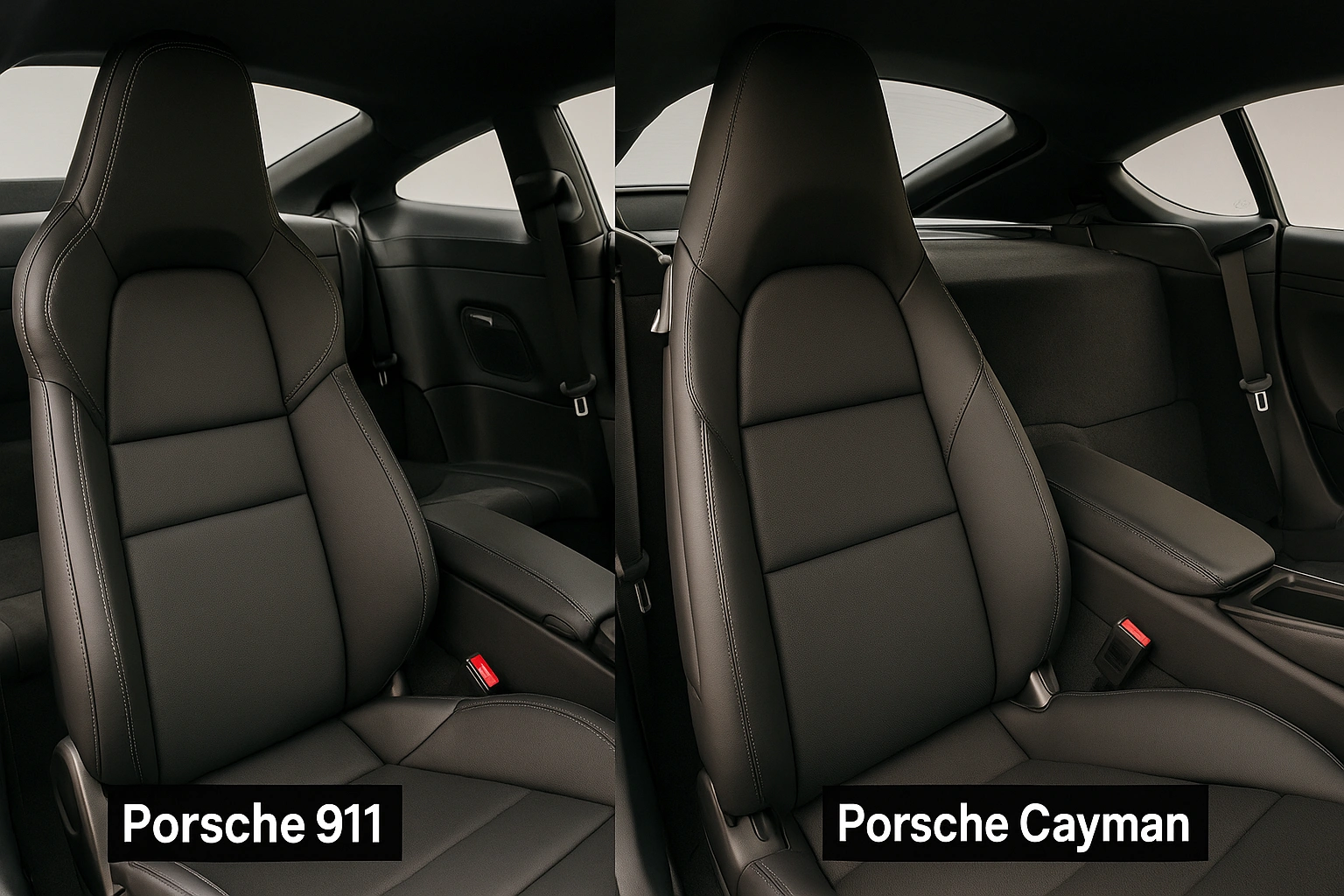 ポルシェ911とケイマンの運転席裏スペースを比較した高解像度画像