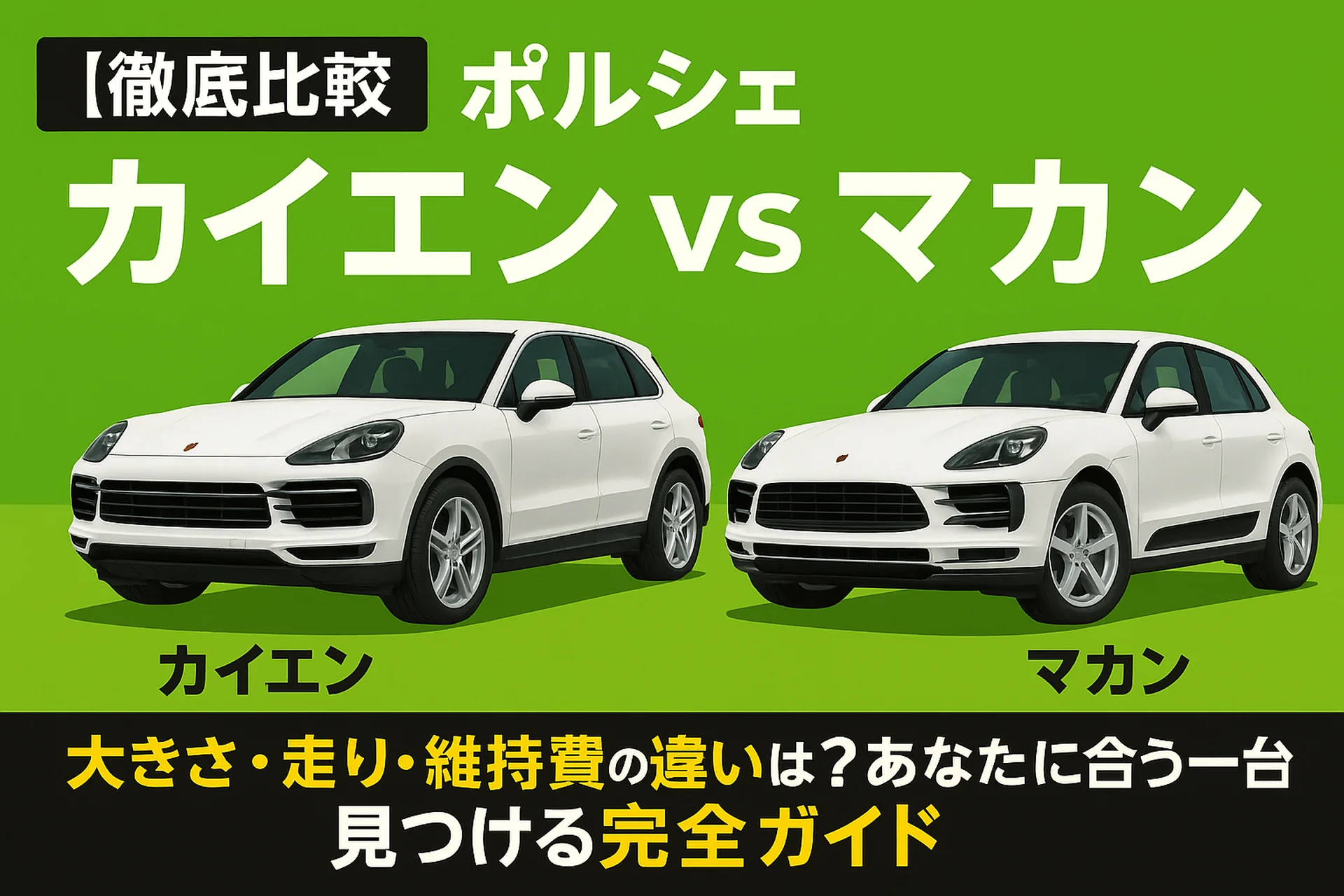 【徹底比較】ポルシェ カイエン vs マカン ― 大きさ・走り・維持費の違いは?あなたに合う一台を見つける完全ガイド