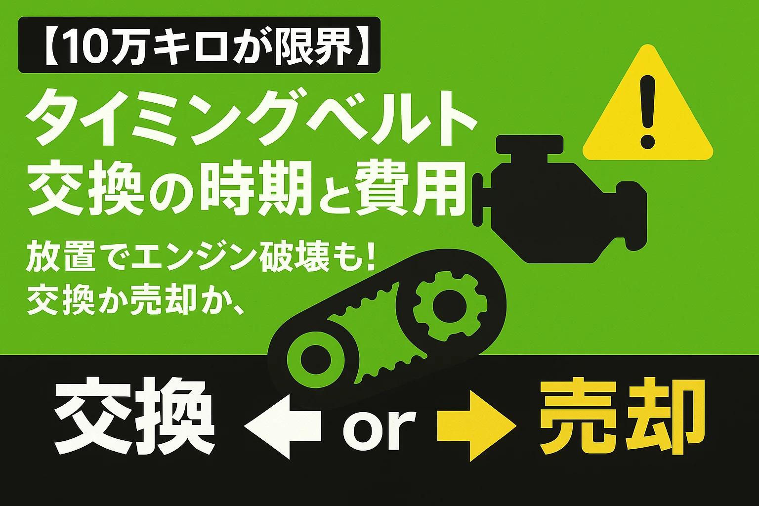 【10万キロが限界】タイミングベルト交換の時期と費用|放置でエンジン破壊も!交換か売却か、判断基準を徹底解説
